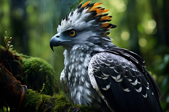 harpy eagle in natural forest environment. Wildlife photography