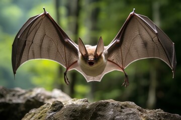 lesser horseshoe bat in natural environment. Wildlife photography - obrazy, fototapety, plakaty
