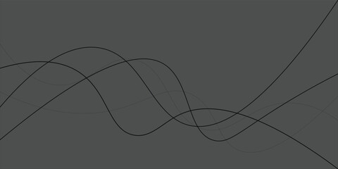 Thin line wavy abstract vector background. Curve wave seamless pattern. Line art striped graphic template