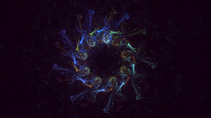 3D manual rendering abstract round light background