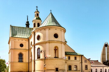 Church of St. Vojtech and St. Stanislava. This is the oldest building in the city of Rzeszow, its history begins in 1363, Poland.