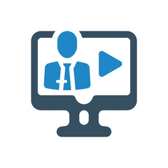 online class icon vector illustration