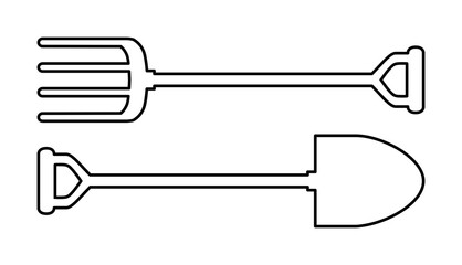 Mistgabel und Schaufel