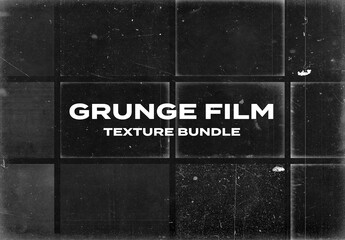 Grunge Film Frame Vintage Overlay Texture Bundle Pack
