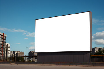 mock up of blank advertising billboard or light box showcase poster template on city street, copy space for your text message or media content, advertisement commercial, branding and marketing concept