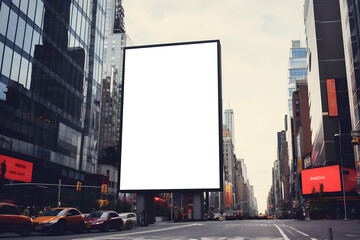 mock up of blank advertising billboard or light box showcase poster template on city street, copy space for your text message or media content, advertisement commercial, branding and marketing concept - obrazy, fototapety, plakaty