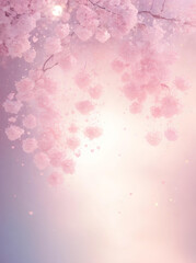 Fototapeta na wymiar Pink background with branch. AI