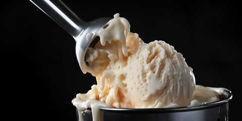 vanilla cream, Ice Cream ,double fold ice cream, 
Vanilla Ice Cream Scoop  ,Banana Ice Cream ,generative ai