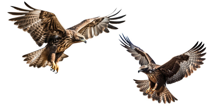 Falcon isolated on transparent background,transparency,set of falcon isolation 