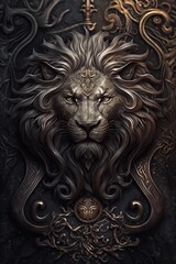 The lion could be seen as a symbol of royalty and power, or a representation of a powerful ruler or organization.