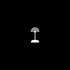  Antenna tower icon isolated on dark background