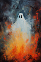 Halloween Ghost Wall Art Print