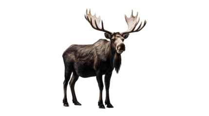 Moose Deer Standing. Isolated on Transparent background.