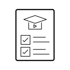 E-learning Black and White icon set. Online education Elements Outline editable icon set. Thin line icons set. Smart Learning. Online tuition, e-learning, video courses, Graduation, Education Modern.