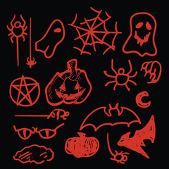 Halloween Doodle sketchy hand drawn element