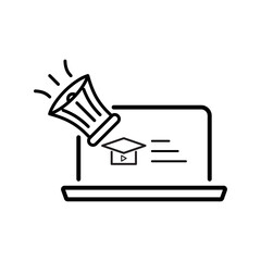 E-learning Black and White icon set. Online education Elements Outline editable icon set. Thin line icons set. Smart Learning. Online tuition, e-learning, video courses, Graduation, Education Modern.