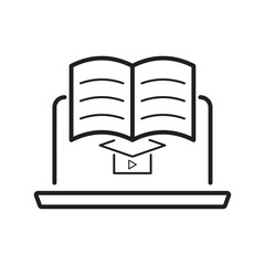 E-learning Black and White icon set. Online education Elements Outline editable icon set. Thin line icons set. Smart Learning. Online tuition, e-learning, video courses, Graduation, Education Modern.