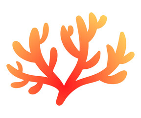 Coral vector element. Isolated element on transparent background.