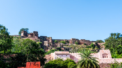 Sawai Madhopur, Rajasthan - Ranthambore Fort stands atop a hill and has played a vital role in the history of Rajasthan © mrinal