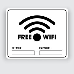 Simple design of free Wi-Fi sticker. Free Wi-Fi poster. Eps10 vector illustration.
