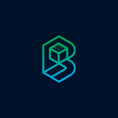 letter B with a cube shape © zidart