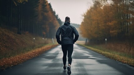 man running on the street for exercise