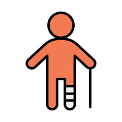 Leg injury icon
