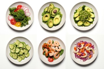 set of vegetables salad