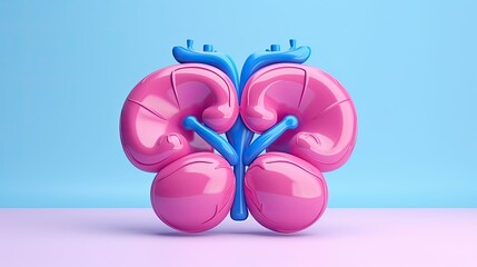3d Illustration Kidney Isolated Background