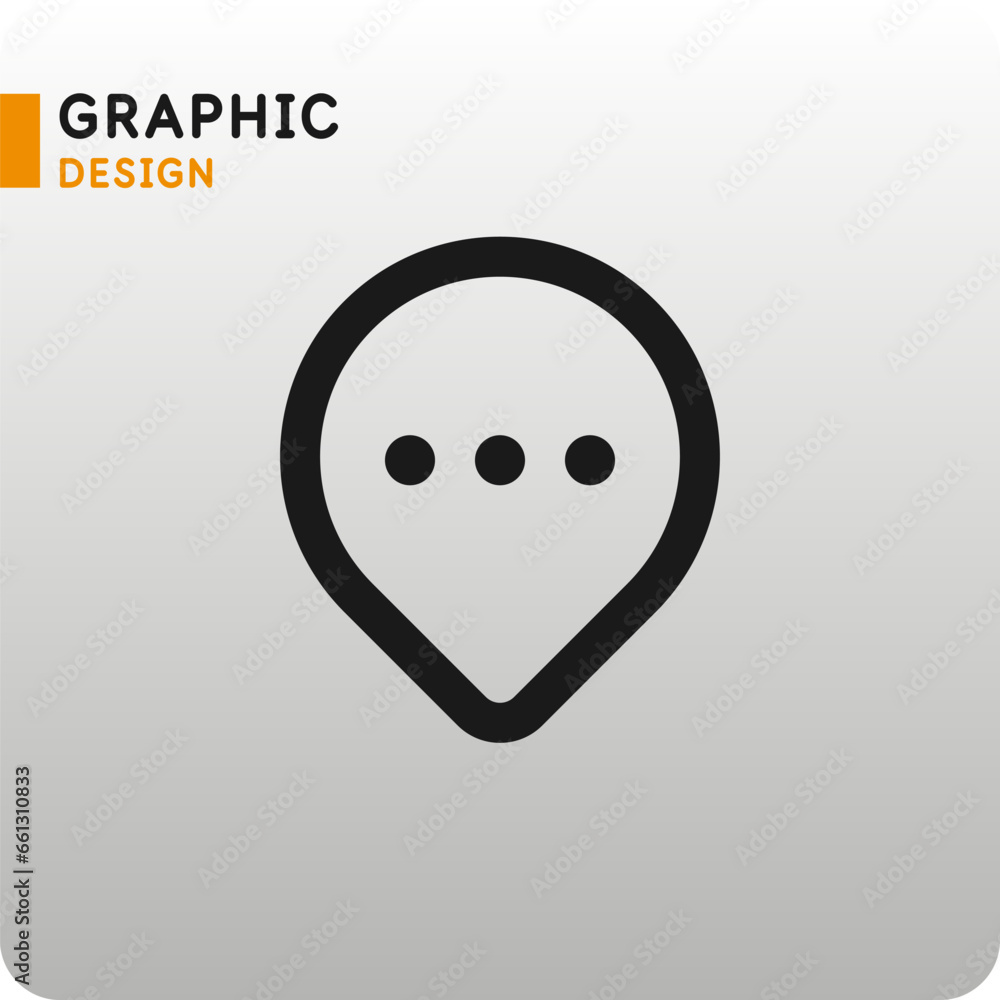 Poster an icon to indicate the location on the map. vector illustration in a simple style. silhouette graph
