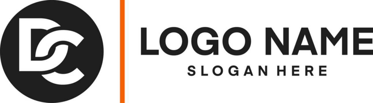 Minimalist Letter DC Logo Icon Design , Editable in Vector Format.