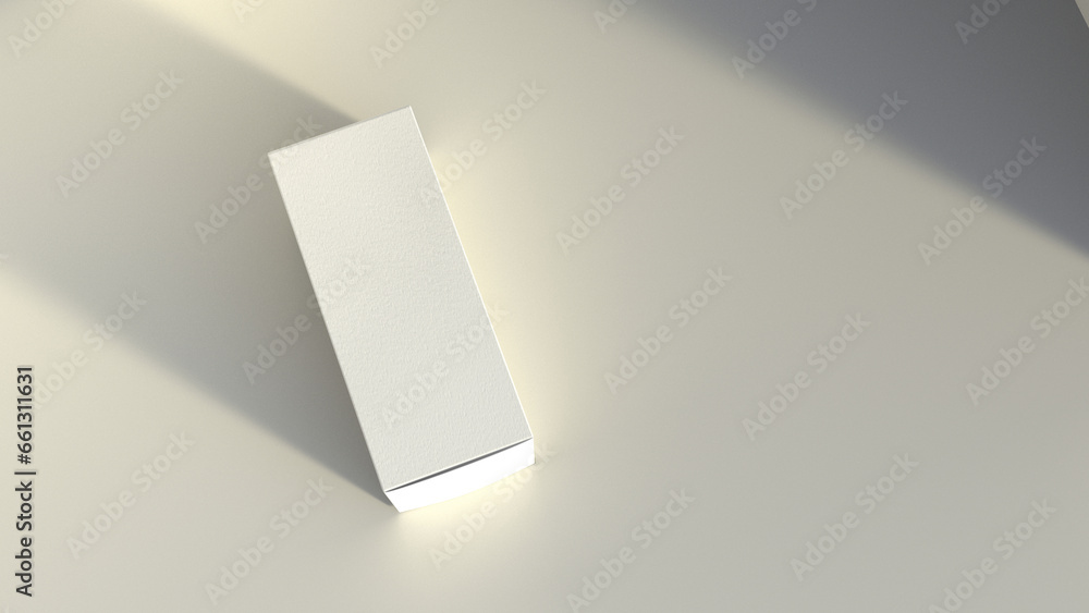Poster premium cosmetic box mock-up files through 3d rendering, featuring a simple yet tasteful and harmoni