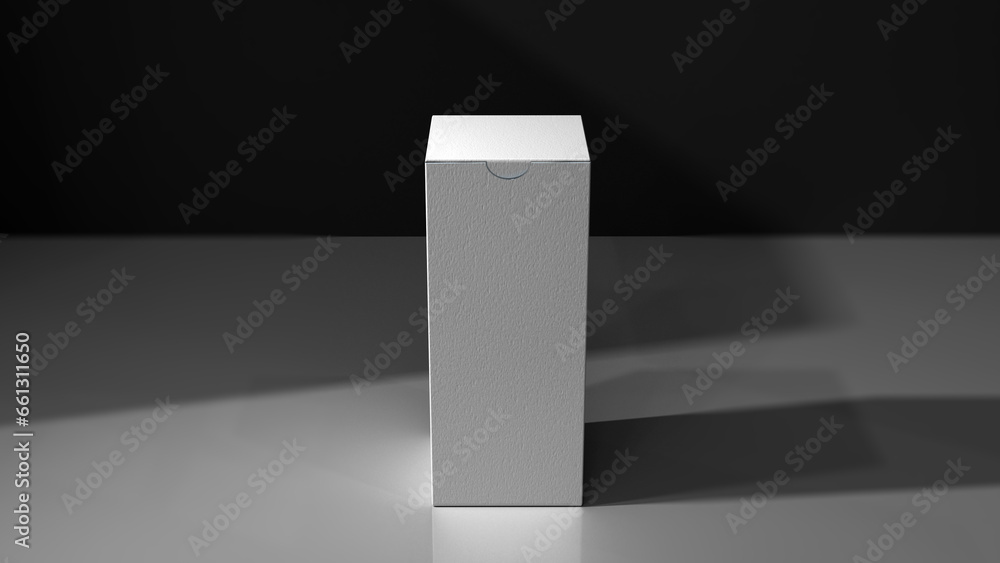 Poster premium cosmetic box mock-up files through 3d rendering, featuring a simple yet tasteful and harmoni