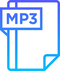 MP3 Line Gradient Icon pictogram symbol visual illustration