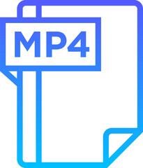 MP4 Line Gradient Icon pictogram symbol visual illustration