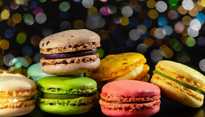 colorful delicious macarons