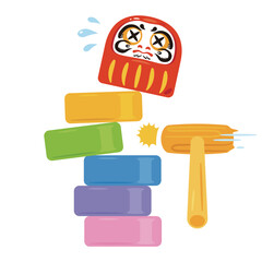 達磨落とし　失敗