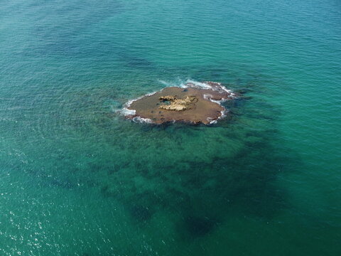 Atlit beach in Israel drone footage