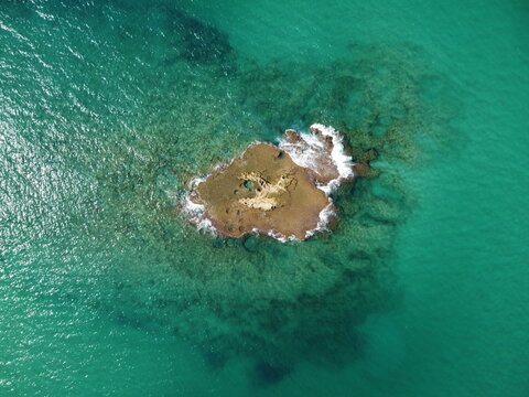 Atlit beach in Israel drone footage