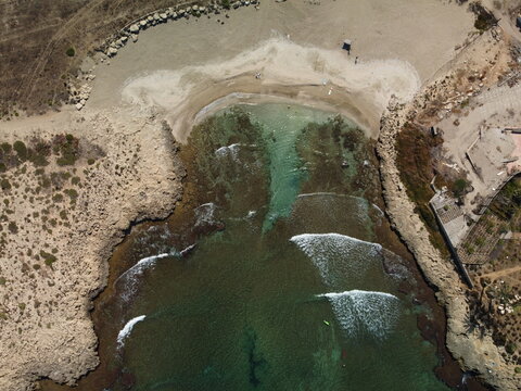 Atlit beach in Israel drone footage