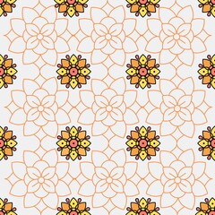 Floral textile background design. Abstract tropical artwork 