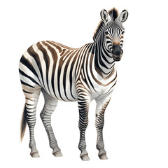 The zebra is standing. Graphic material about animals. Generative AI
