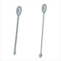 Vector illustration of elegant spoons icon on white background.