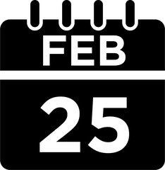 02-February - 25 Glyph black Icon pictogram symbol visual illustration