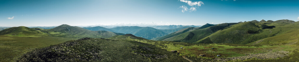 Fototapeta na wymiar Beautiful panorama view of high altitude mountai landscape in China