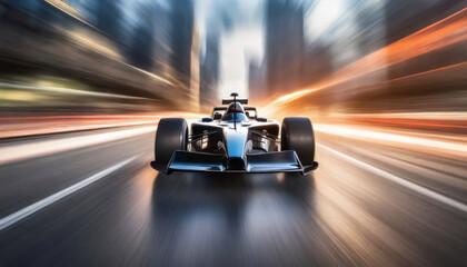 formula 1 racing car and speed effect