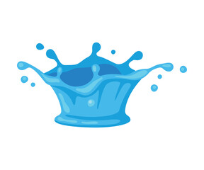 Blue Water Splash as Aqua Motion with Drops Vector Illustration