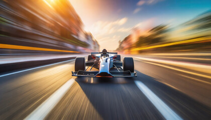 formula 1 racing car and speed effect