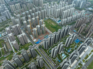 Aerial view of urbanization in China