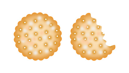 bite biscuits, flat illustration of bite biscuits vector icon for web